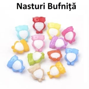 Nasturi Plastic Bufnite Colorate Set 10 bucati C20 - Img 1