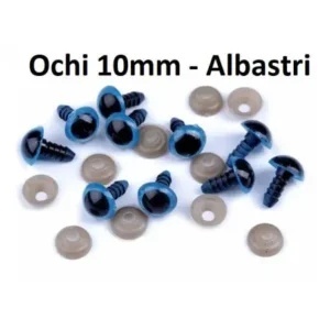 Ochi Albastri amigurumi cu dispozitiv de siguranta 10 mm Set 10 bucati D9 - Img 2