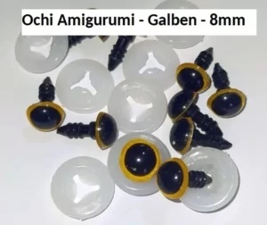 Ochi Galbeni Amigurumi cu dispozitiv de siguranta 8 mm Set 10 bucati D11 - Img 2