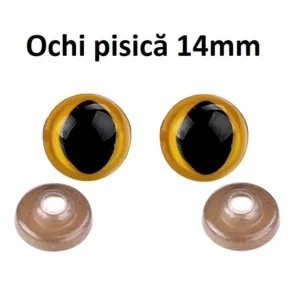 Ochi Pisica Galbeni Amigurumi cu dispozitiv de siguranta 14 mm 10 bucati D8 - Img 3
