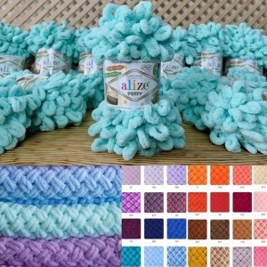 Alize Puffy Pachet 5 bobine Bobina 100gr/9metri Turqoise Cod 490 - Img 2