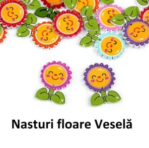 Nasturi lemn Floarea Soarelui Set 5 bucati C6 - Img 1