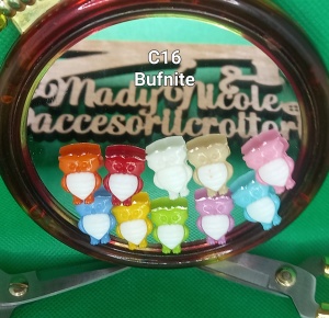 Nasturi Plastic Bufnite Colorate Set 10 bucati C20 - Img 2