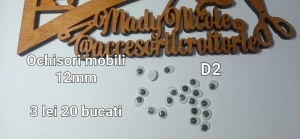 Ochi Mobili Ovali Amigurumi 12 mm Set 20 bucati D1