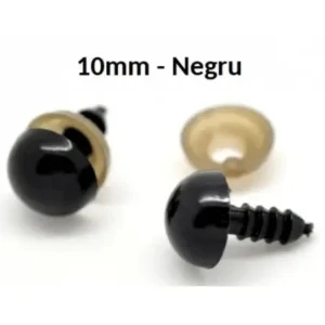 Ochi Negri amigurumi cu dispozitiv de siguranta 10 mm Set 40 bucati D10 - Img 2