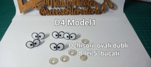 Ochi ovali dubli amigurumi cu dispozitiv de siguranta 14x22 mm Set 5 bucati D4 Model 1