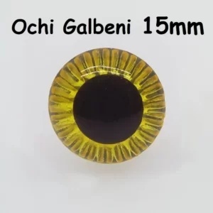 Ochi Portocaliu Raze Amigurumi cu dispozitiv de siguranta 15 mm Set 4 bucati D4 - Img 2