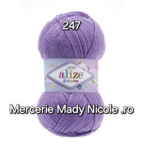 Alize Sekerim Bebe Cod 247 Mov Pachet 5 bobine Pret 40 lei - Img 1
