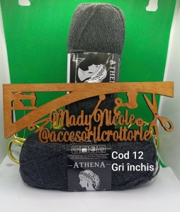 Athena Fir acril Pachet 5 bobine 100gr /300 m Cod 12 Gri inchis Antracit