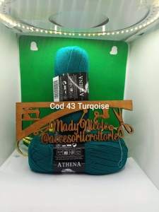 Athena Fir acril Pachet 5 bobine 100gr /300 m Cod 43 Turqoise