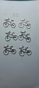 Bicicleta argintie pandantiv 5 bucati C21