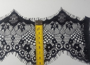 Dantela Neagra Chantilly Latime 10 cm Model 23 Cupon 3 m