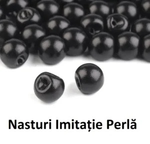 Nasturi Plastic Mireasa Imitatie Perla 8 mm Negri Set 10 bucati C14