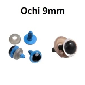 Ochi Albastri Amigurumi cu dispozitiv de siguranta 9 mm Set 10 bucati D10 - Img 2