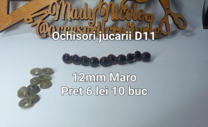 Ochi Maro amigurumi cu dispozitiv de siguranta 12 mm Set 10 bucati D11