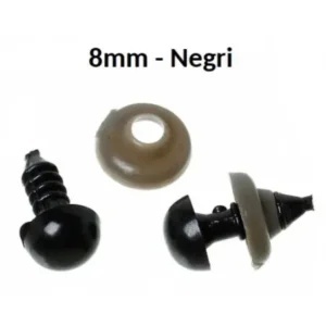 Ochi Negri Amigurumi cu dispozitiv de siguranta 8 mm Set 10 bucati D11 - Img 2