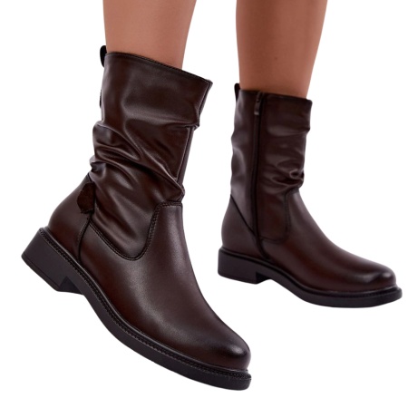 Botine din piele naturala ARIADNA Brown - Img 2