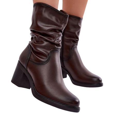 Botine din piele naturala CARLOTA Brown - Img 2