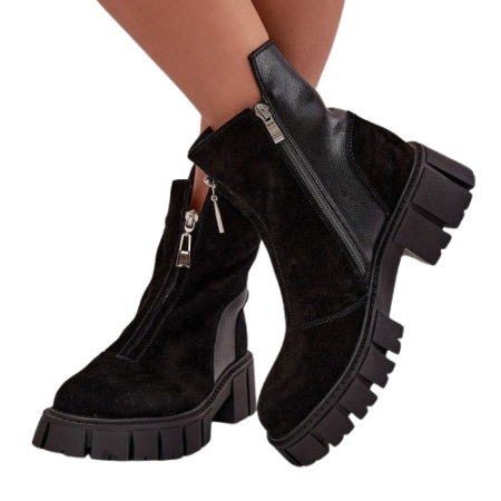 Botine din piele naturala MIRAN Black - Img 3