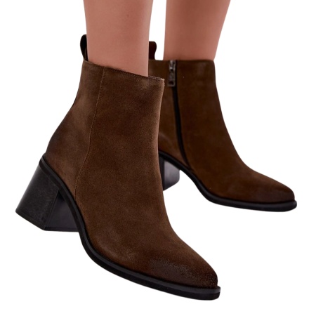 Botine din piele naturala TATIANA Taupe - Img 2