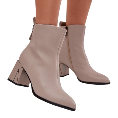 Botine din piele naturala VOYO Beige - Img 2