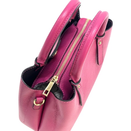 Geanta din piele naturala SAVIANA Fucsia - Img 3