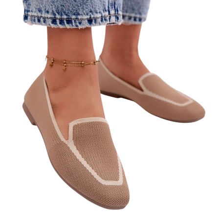 Pantofi din material textil impletit AITANA Taupe - Img 2