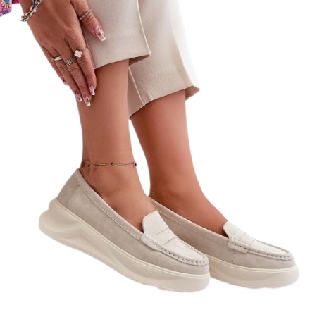 Pantofi din piele naturala DORA Nude - Img 3