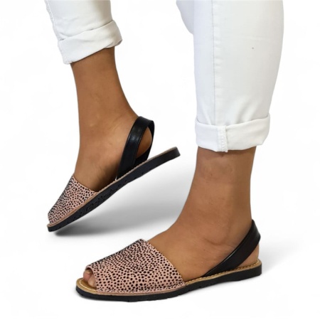 Sandale din piele AVARCA DOTS Brown - Img 4