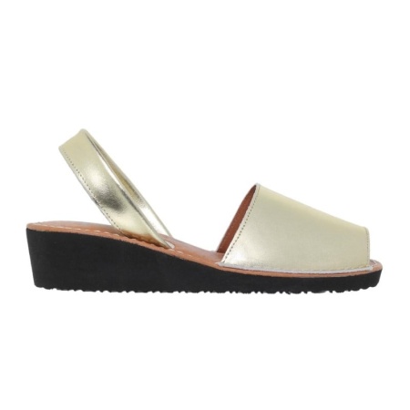 Sandale din piele AVARCA Metal Wedge Gold - Img 3