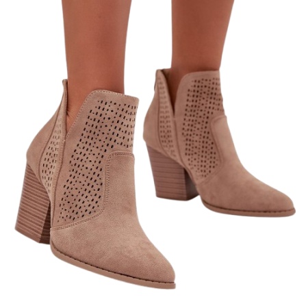 Botine din piele ecologica CARMINA Beige - Img 2