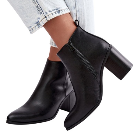 Botine din piele naturala MANUELA Black - Img 3