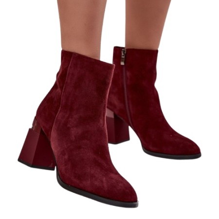Botine din piele naturala POPEA Burgundy - Img 3