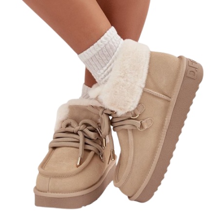 Cizme imblanite din piele naturala FRANKLIN Beige - Img 3