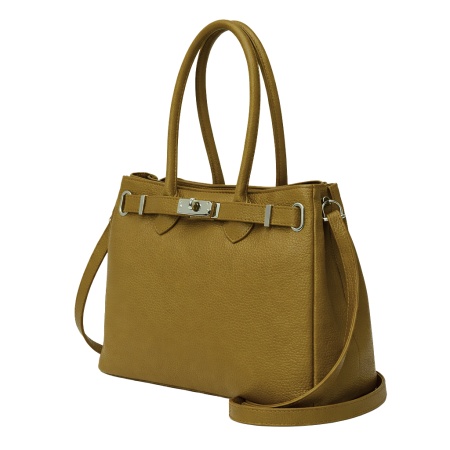 Geanta din piele naturala FLEUR Mustard - Img 2