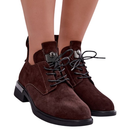 Ghete din piele naturala LEIRE Brown - Img 2