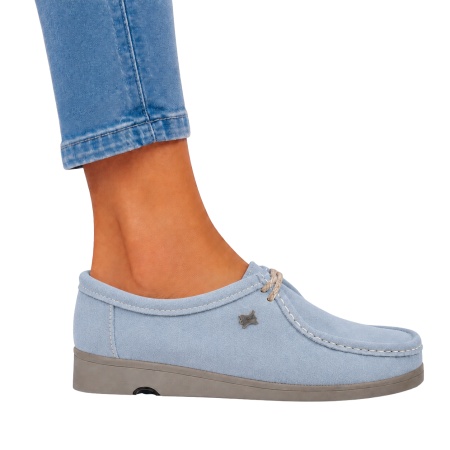 Mocasini din piele intoarsa SAFARI Bleu Ciel - Img 3