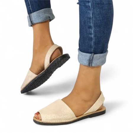 Sandale din piele AVARCA SAND BEIGE - Img 3