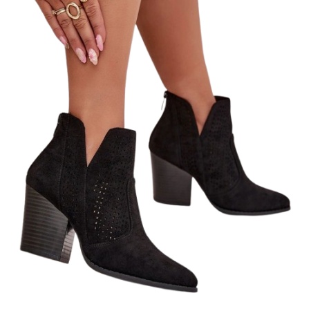 Botine din piele ecologica CARMINA Black - Img 3