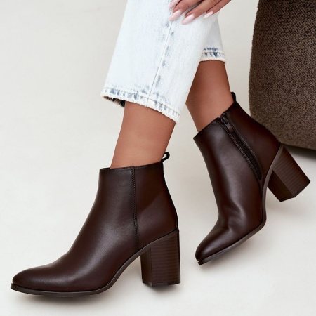 Botine din piele naturala MANUELA Brown - Img 3