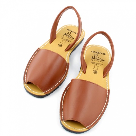 Sandale din piele AVARCA CLASIC Camel - Img 2
