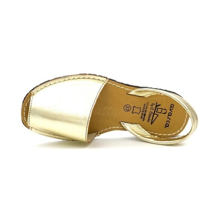 Sandale din piele naturala AVARCA SATIN Gold - Img 3