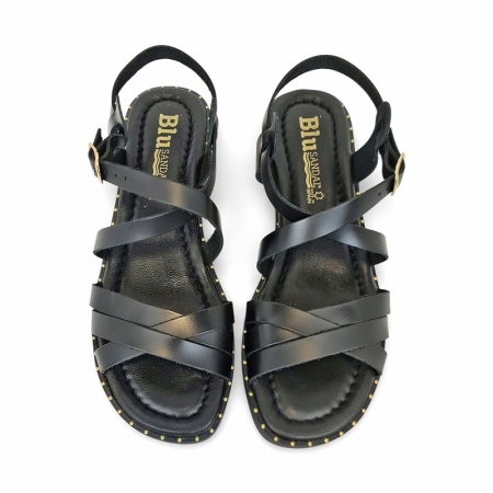 Sandale din piele naturala EVA Black - Img 3