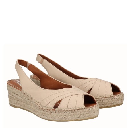 Sandale din piele naturala LUNA Beige - Img 2