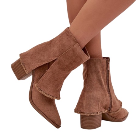 Botine din piele ecologica VILEMA Beige - Img 2