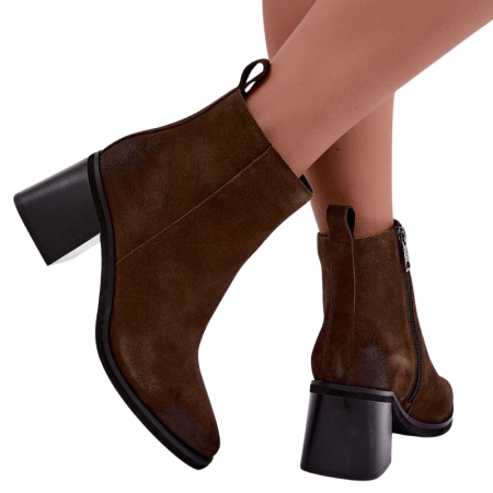 Botine din piele naturala TATIANA Taupe - Img 3