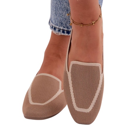 Pantofi din material textil impletit AITANA Taupe - Img 3