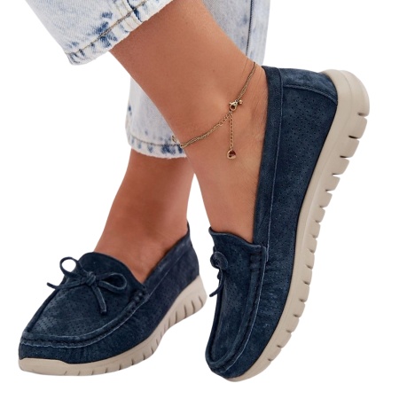 Pantofi din piele naturala ZENOVIA Blue - Img 3