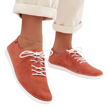Pantofi sport din piele naturala AMAIA Orange - Img 2