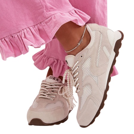 Pantofi sport din piele naturala LINDA Grey - Img 3